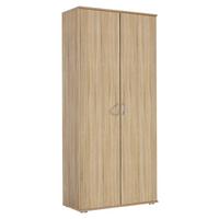 Drehtürenschrank 85cm Twin 2 Alpinweiß Dekor - Sonoma Eiche, KONVENTIONELL, Holzwerkstoff (85/188/52cm)
