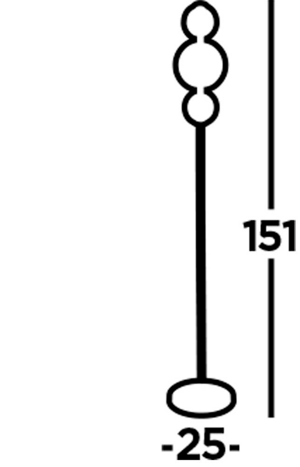 Led-stehleuchte Eu51021-3cc - Chromfarben/Weiß, Basics, Glas/Metall (25/151cm)