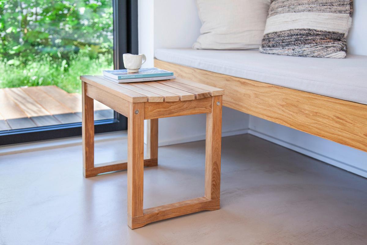 Hocker Vega Garten - Naturfarben, Design, Holz (55/43/40cm) - MID.YOU
