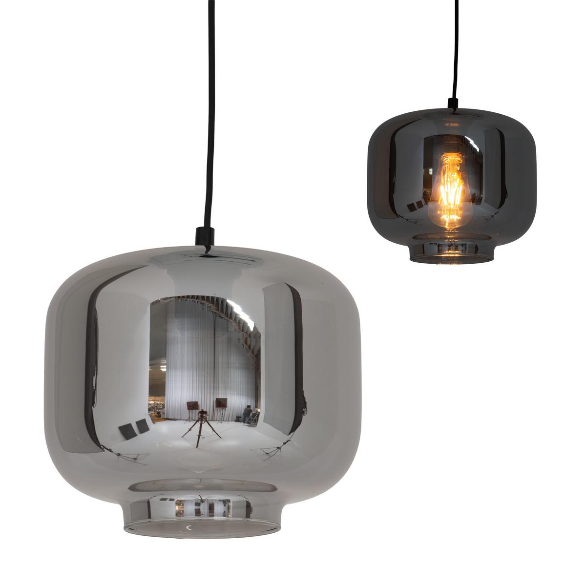 Hängeleuchte Vaso H: 156 Cm 1-Flammig Pendelleuchte - Anthrazit/Schwarz, Design, Glas/Metall (25/121cm) - Näve