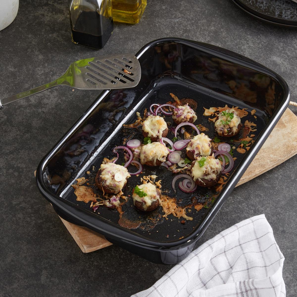 Auflaufform Eisen Eternity L/B/H: 39,3/25,2/7,7 cm - Schwarz, KONVENTIONELL, Metall (39,30/25,20/7,70cm) - Riess