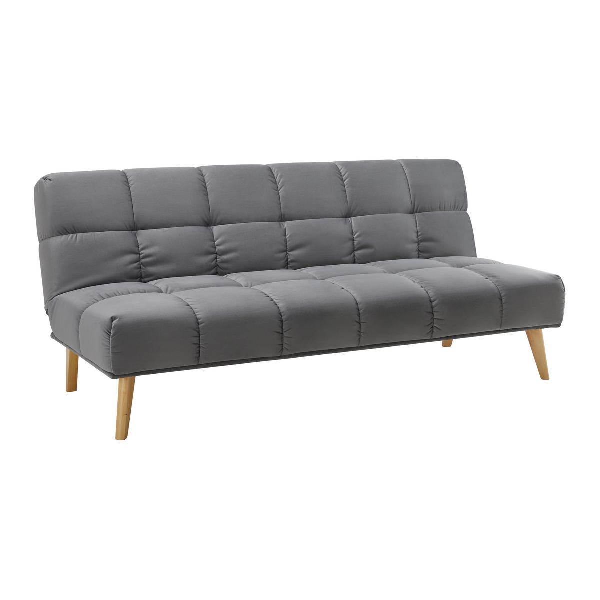 Rozkladacia pohovka ALVA, tmavosivá - prírodná farba/tmavosivá, Modern, drevo/textil (185/80/88cm) - Bessagi Home