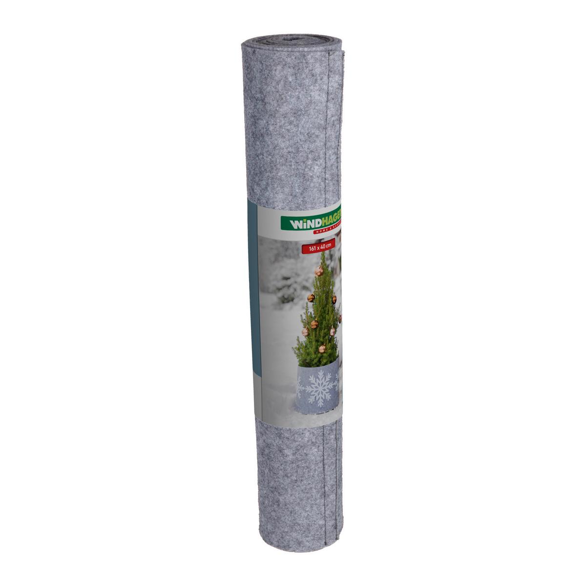 Deko Filz Topfschutz, 161x40cm , Schneeflocke L - Grauweiß, Basics, Kunststoff (161/40cm) - Windhager