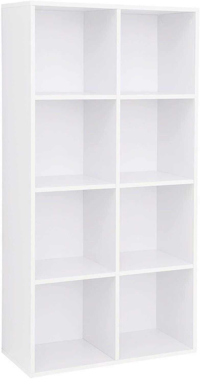 KNIHOVNA BÍLÁ - bílá, Basics, kompozitní dřevo (65,5/129,5/30cm) - Boxxx