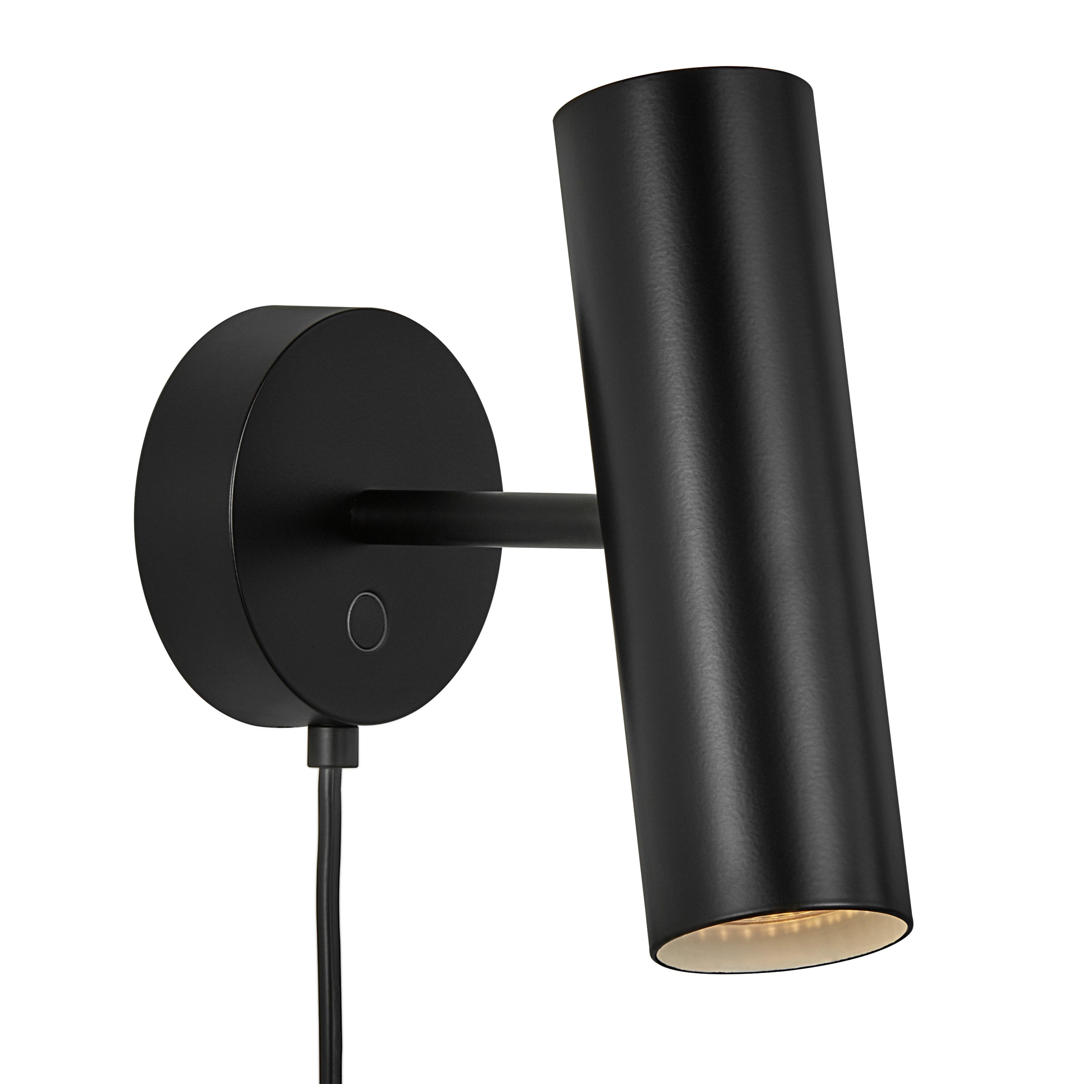 Wandleuchte Mib Schwarz  D: 6 cm - Schwarz, Design, Metall (6/20cm) - Nordlux