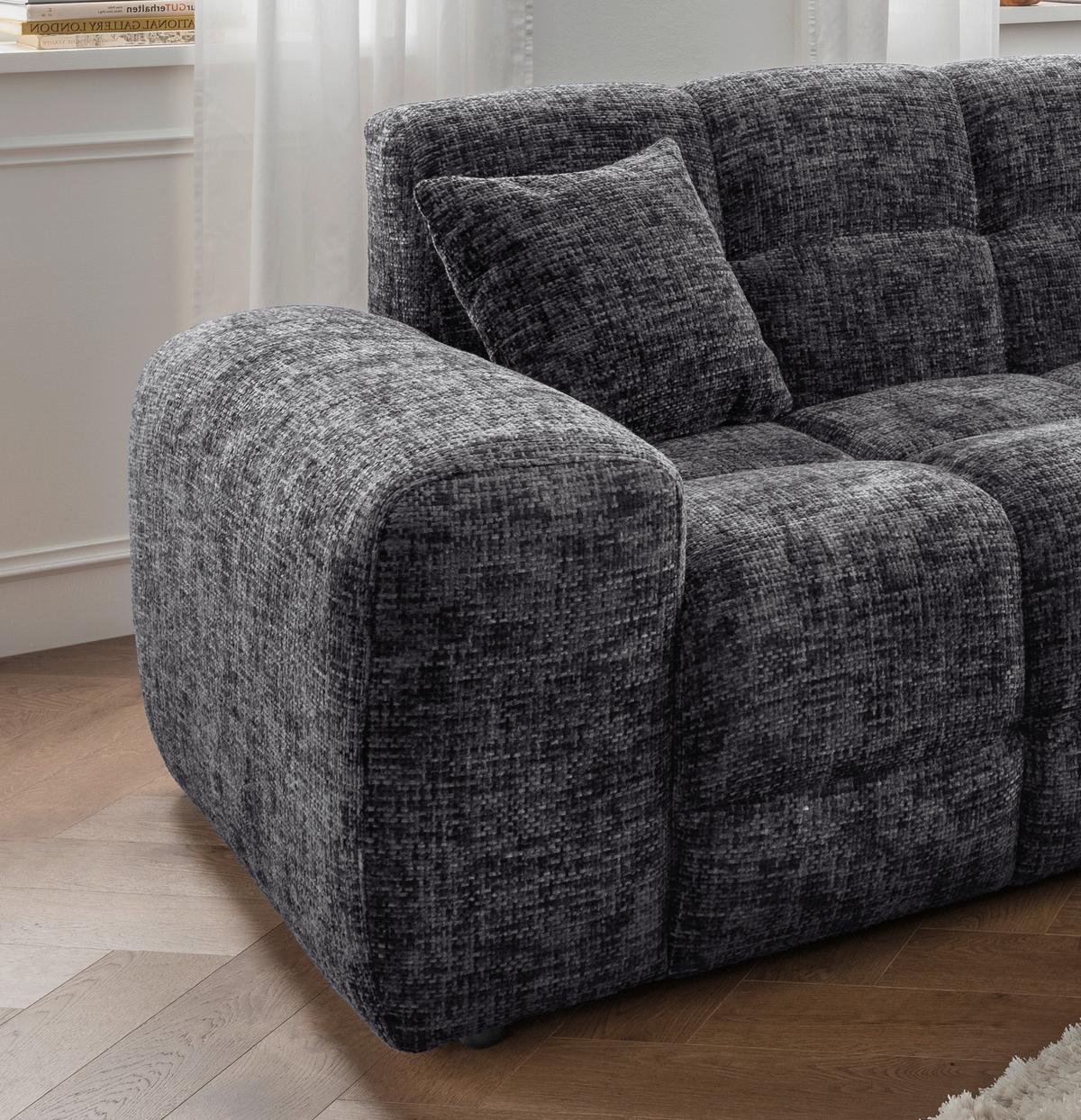 Ecksofa Bosco, Schwarz S: 301x152 cm - Schwarz, MODERN, Textil (301/152cm) - Livetastic