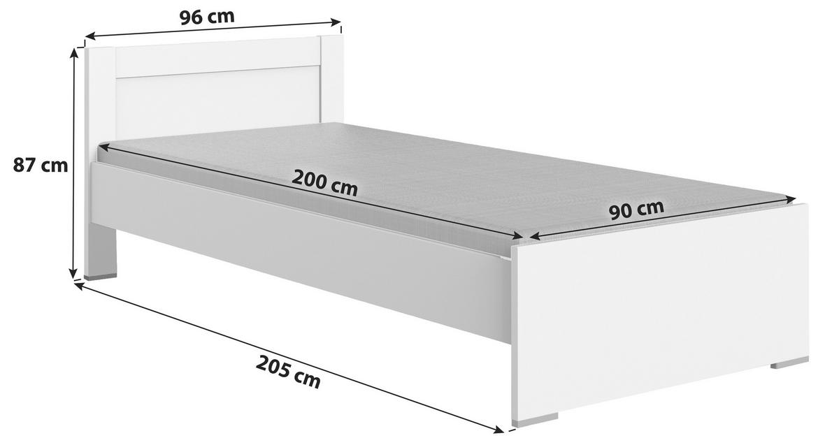 Bett 90x200 Cm Filou, Weiß - Weiß, LIFESTYLE, Holzwerkstoff (90/200cm) - Livetastic