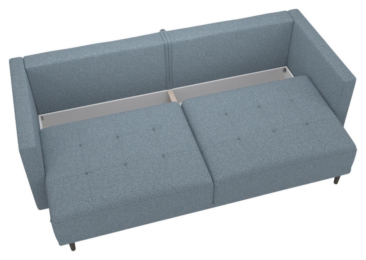 3-sitzer Sofa Mit Schlaffunktion Sofia B: 223 Cm - Türkis/Schwarz, Design, Textil (223/96/95cm) - MID.YOU