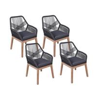 Gartenstuhl-set Pomona - Braun/Grau, Basics, Holz/Textil (60/84/68cm) - Gardenson