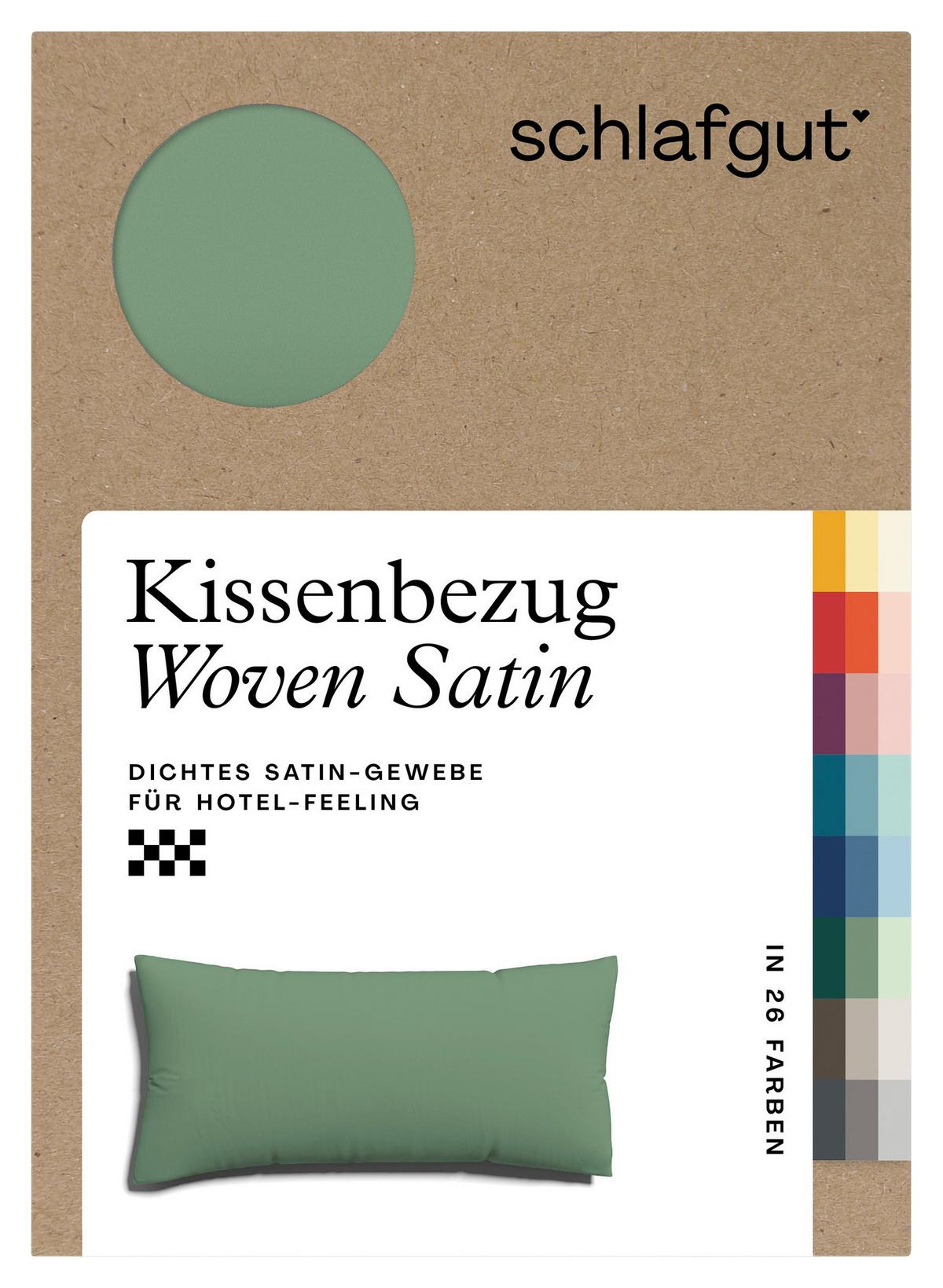 Kopfpolsterbezug Woven Satin - Grün, Basics, Textil (40/80cm) - Schlafgut