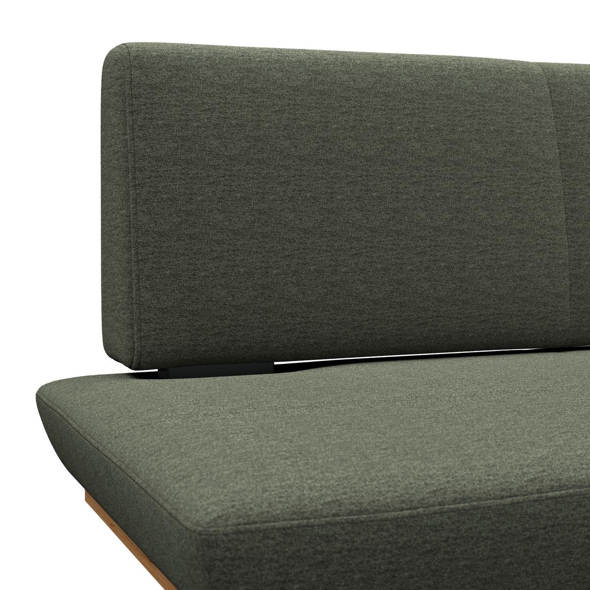 Sitzbank Tristan Webstoff grün, B: 130cm - Schwarz/Grün, MODERN, Holz/Textil (130/48/90cm) - James Wood