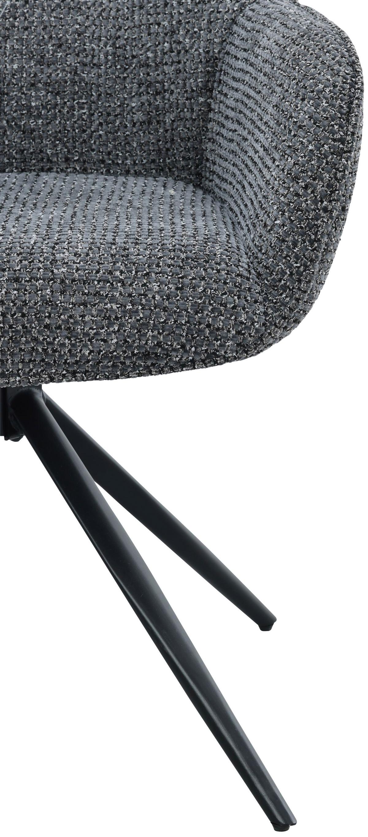 Armlehnstuhl Vittoria Grau/Schwarz B: 60 cm - Schwarz/Grau, MODERN, Textil/Metall (60/85/62cm) - Livetastic