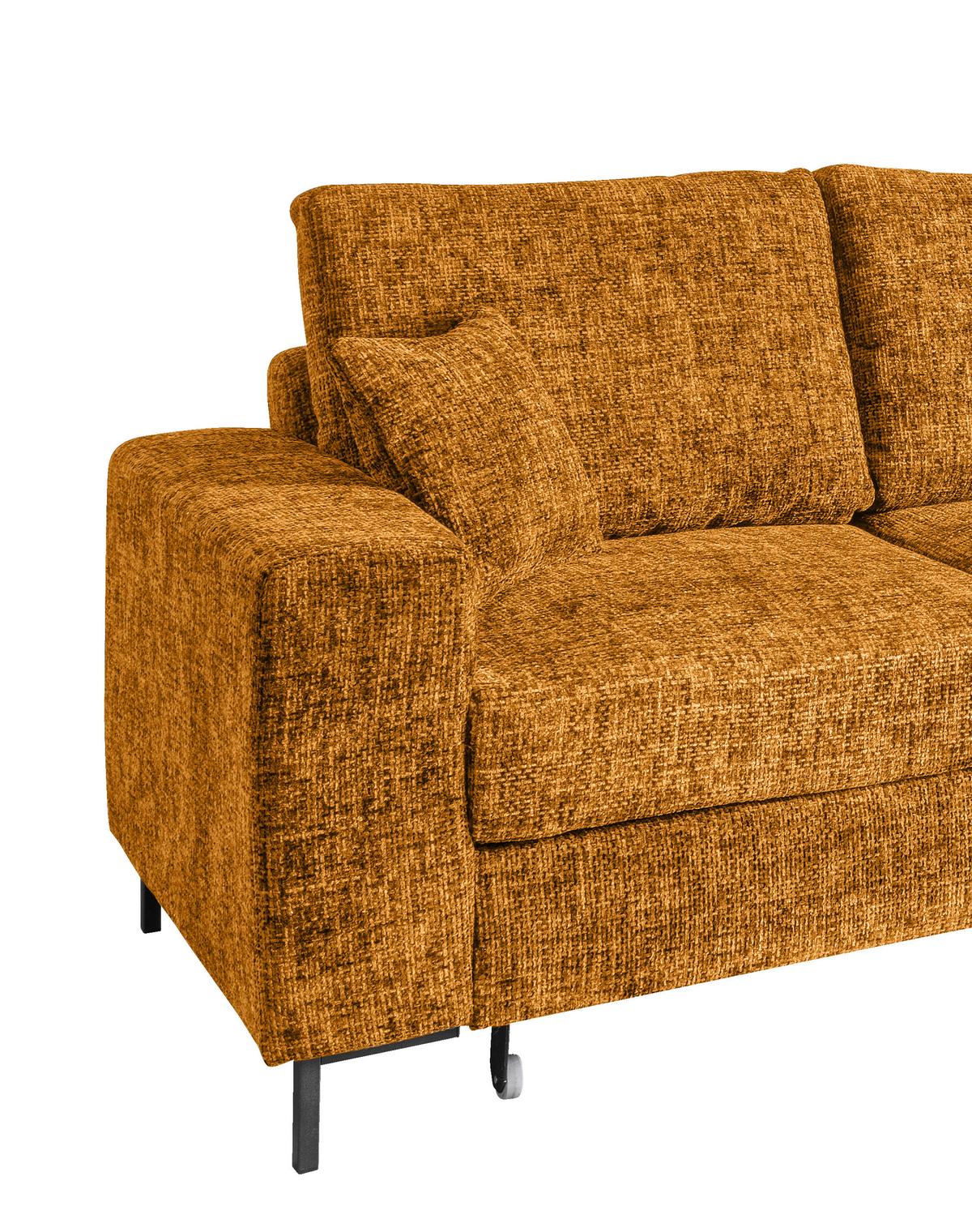 Eckschlafsofa Zona, Gold S: 237x143 Cm - Goldfarben/Schwarz, KONVENTIONELL, Textil (237/143cm) - Livetastic