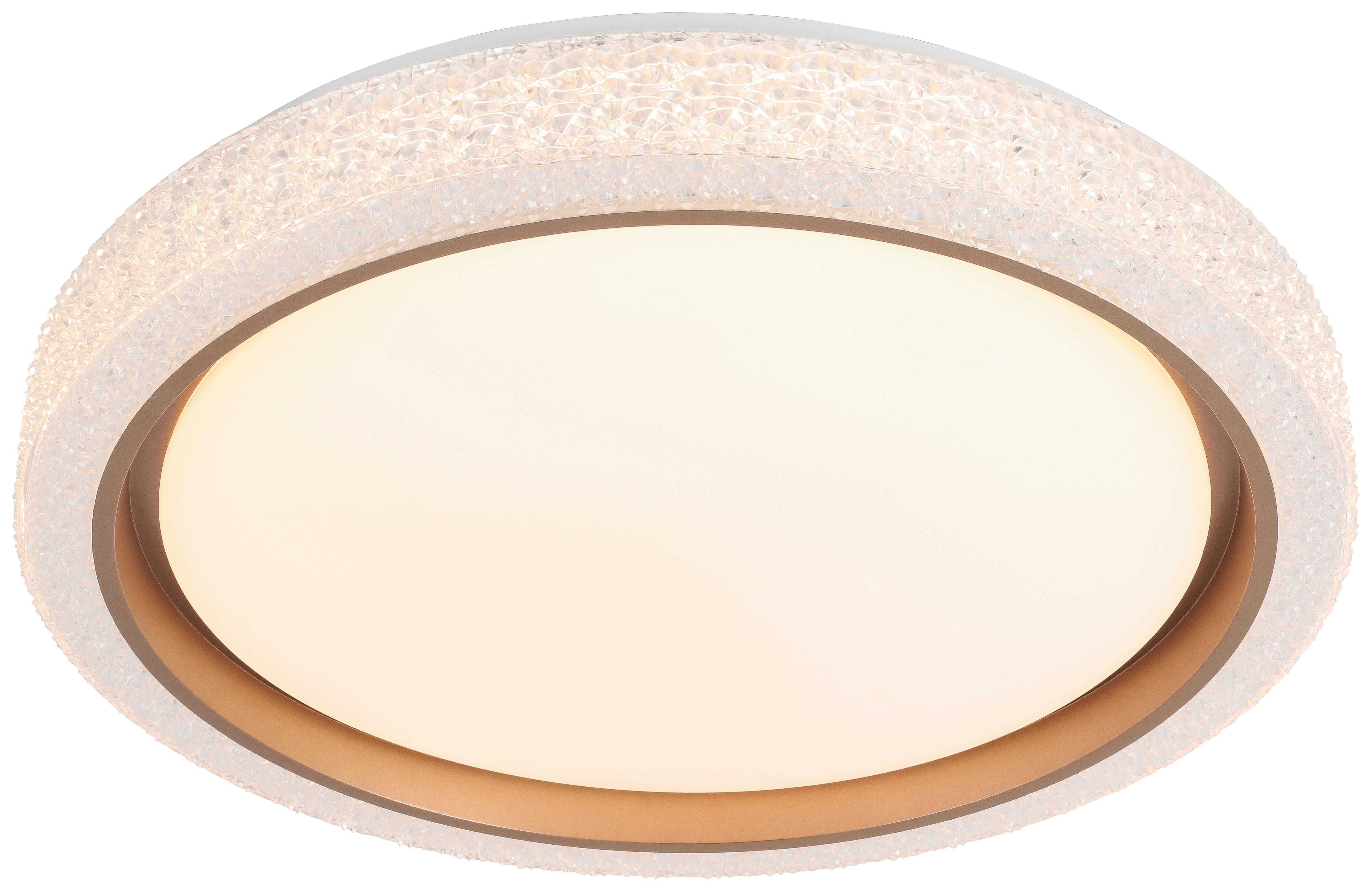 LED-Deckenleuchte Kristina Ø 50 cm mit Montageanleitung - Weiß/Cappuccino, Design, Kunststoff/Metall (50/7cm) - Luca Bessoni