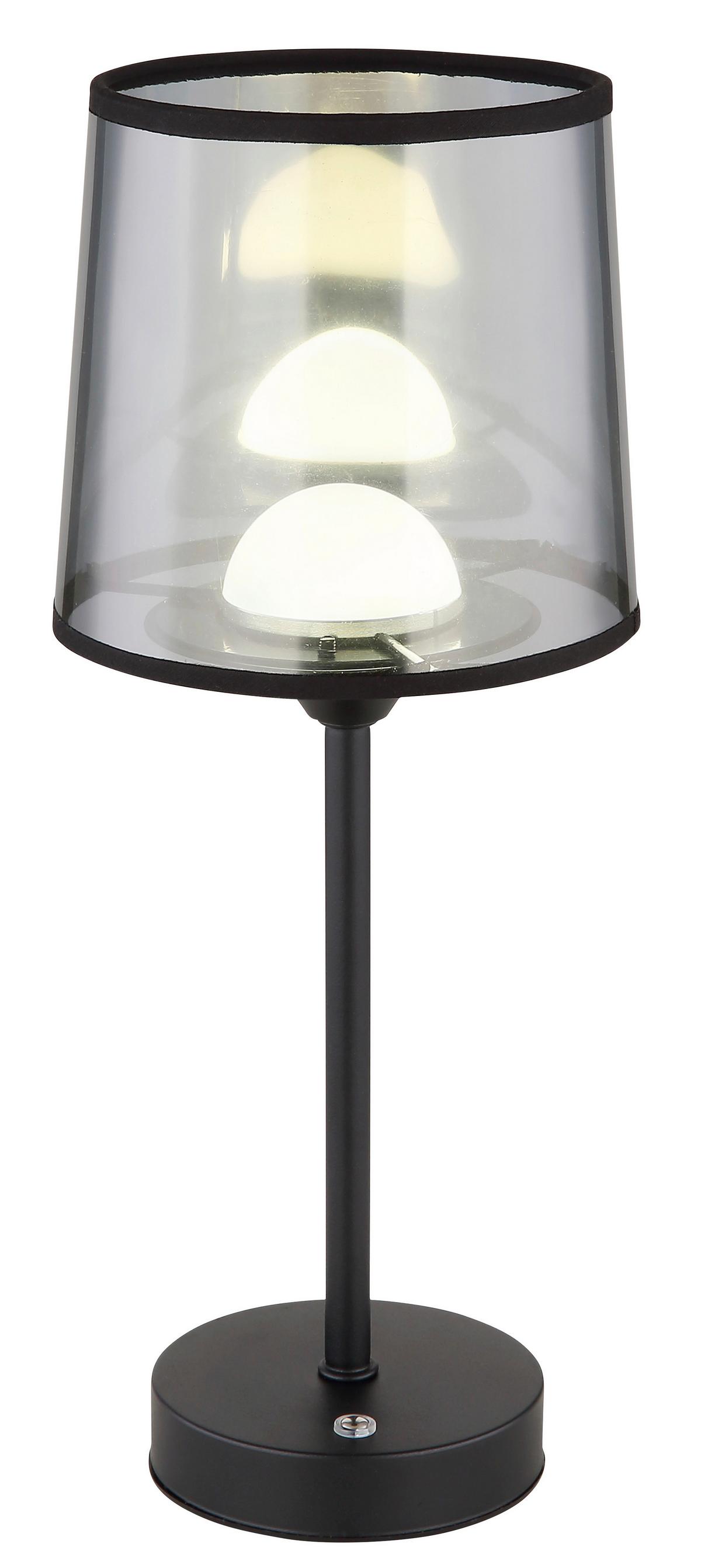 Akku-Tischleuchte 21008s - Transparent/Schwarz, Design, Kunststoff/Textil (14/35cm) - Globo