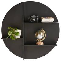 NÁSTĚNNÝ REGÁL FELIX TREND- - černá, Moderní, kov (78/17/78cm) - Premium Living