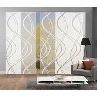 Flächenvorhang 5-Tlg. Tiberio B: 60 cm, Weiß Halbtransparent - Weiß, MODERN, Textil (60/245cm)
