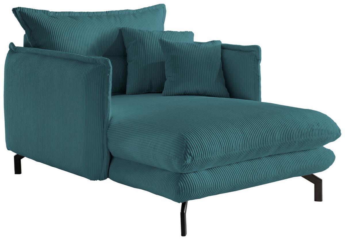 XXL-Sessel Lava Petrol B: 111 cm - Petrol/Schwarz, MODERN, Textil (111/101/167cm) - Livetastic