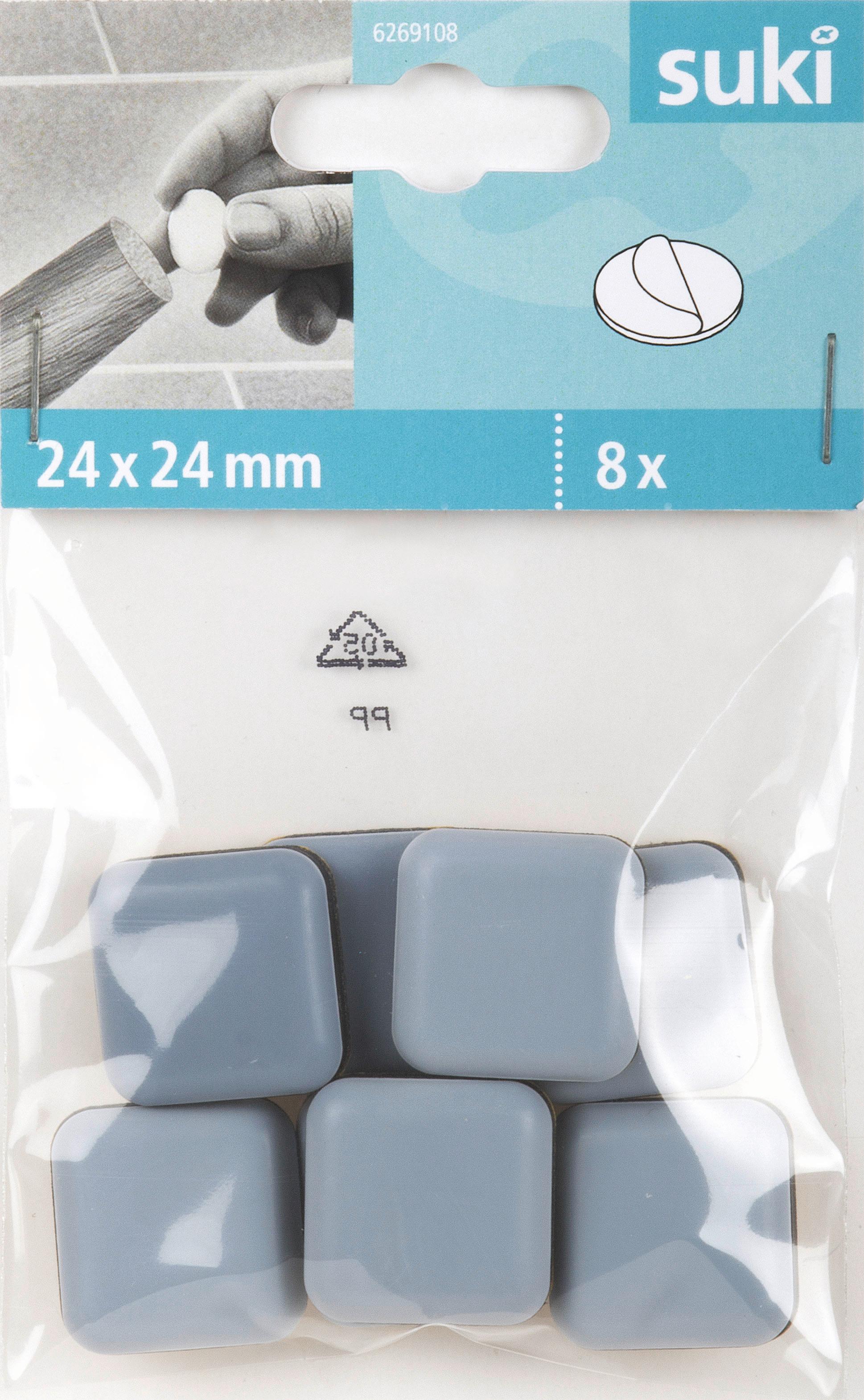 Bútorláb 24x24mm 8db - szürke, műanyag (2,4/2,4/0,5cm) - Suki