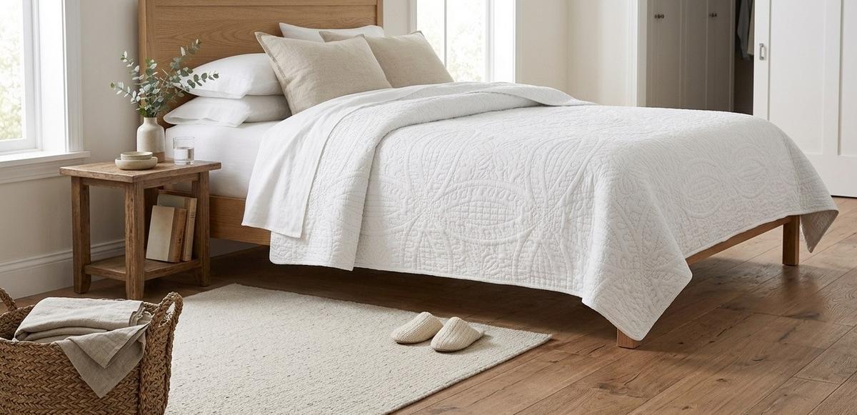 Tagesdecke Agnes 220x240 cm Silber, Synthetikfaser - Silberfarben, ROMANTIK / LANDHAUS, Textil (220/240cm) - James Wood
