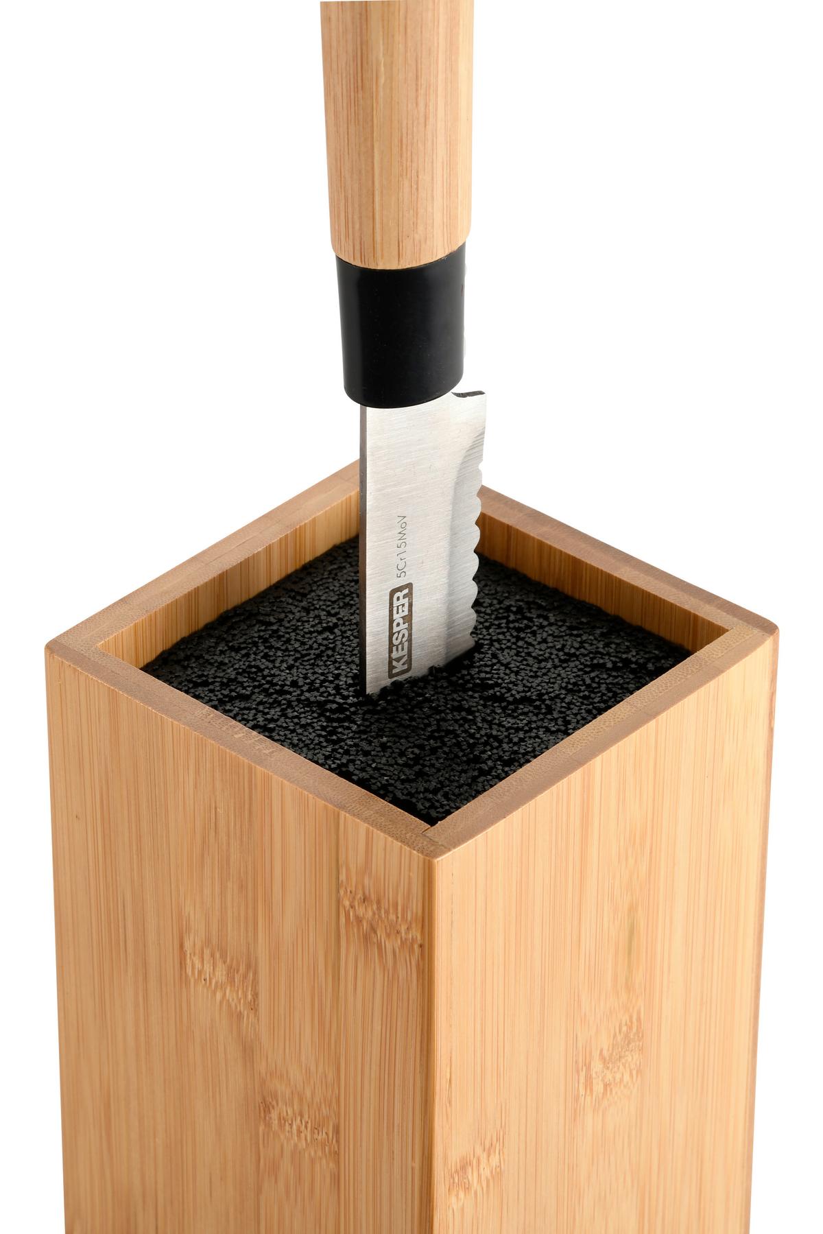 Messerblock Hellblau - Hellbraun/Hellblau, Basics, Holz/Kunststoff (10/10/23cm) - Kesper