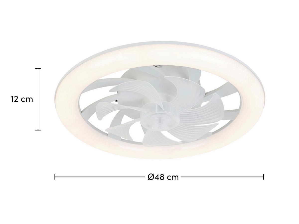 Deckenventilator Carl - Weiß, Basics, Kunststoff (48/12cm) - Luca Bessoni
