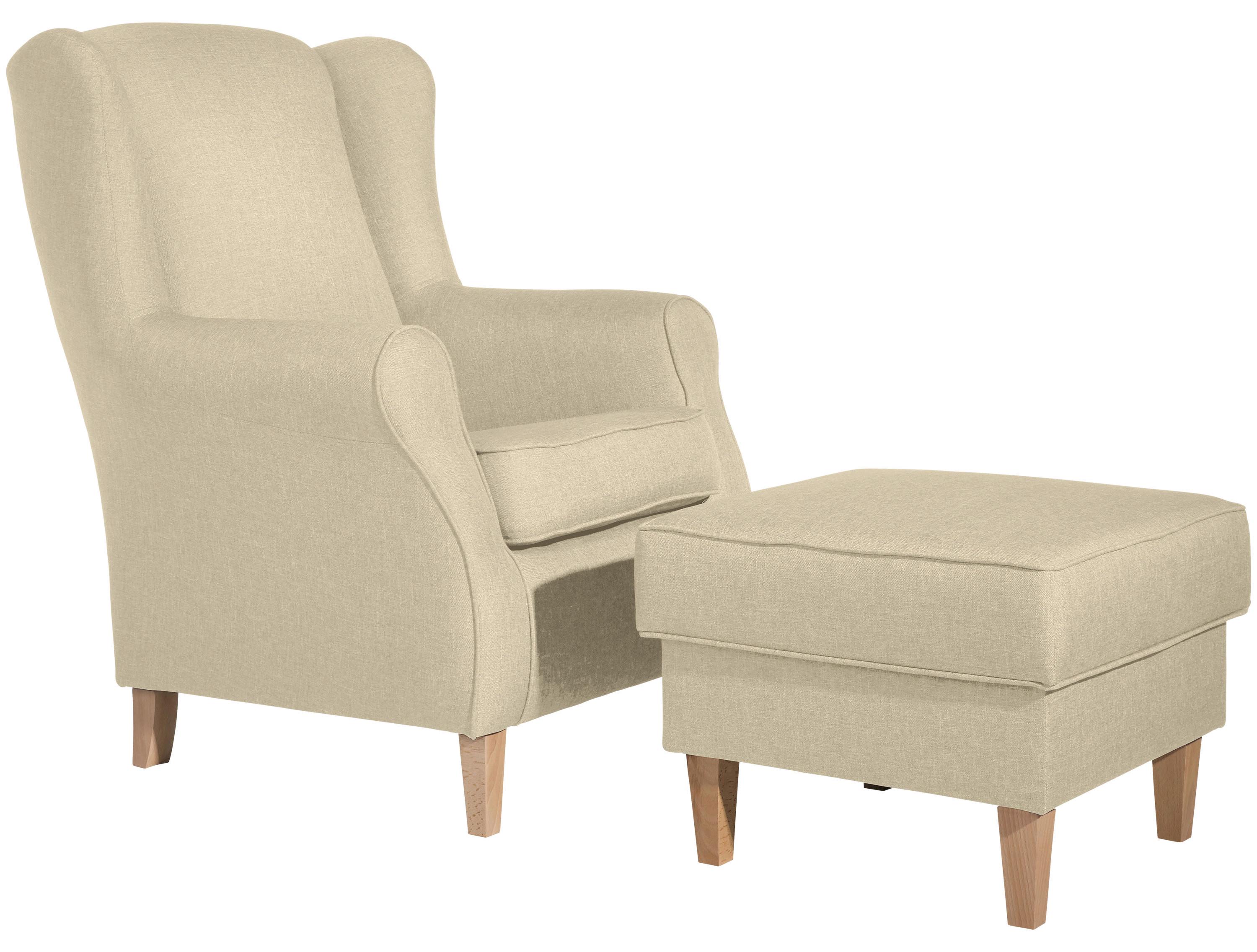 Polsterhocker Lorris Beige Flachgewebe H: 53 Cm - Beige/Buchefarben, MODERN, Textil (53/53/45cm) - Max Winzer