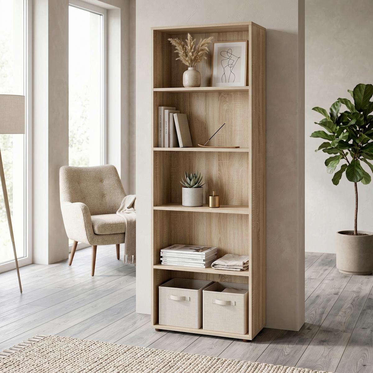 Standregal Dekor Parini 60 cm Sonoma Eiche - Sonoma Eiche, Basics, Holzwerkstoff (60/180/30cm) - MID.YOU