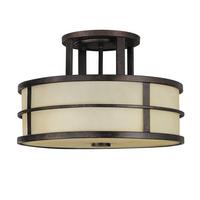 Deckenleuchte Fe-Fusion-Sf - Dunkelbraun/Bronzefarben, Natur, Metall (34.3/22.9cm) - Elstead Lighting