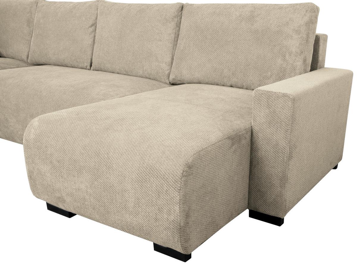 Wohnlandschaft Veronice Beige B: 313 cm - Blau/Beige, Trend, Textil (171/313/141cm)