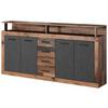 Sideboard Stehend B: 190 cm Luna Eiche Old Style/Anthrazit - Alteiche/Anthrazit, Basics, Holzwerkstoff (190/95/32cm) - MID.YOU