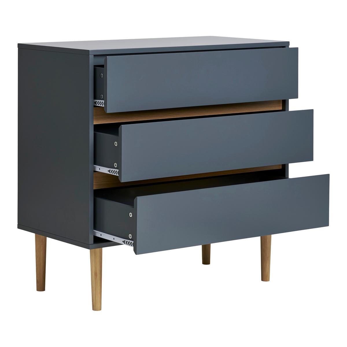 Kommode Bisley Chest Dunkelgrau B: 80cm - Dunkelgrau/Kieferfarben, Design, Holzwerkstoff (80/80/40cm) - MID.YOU