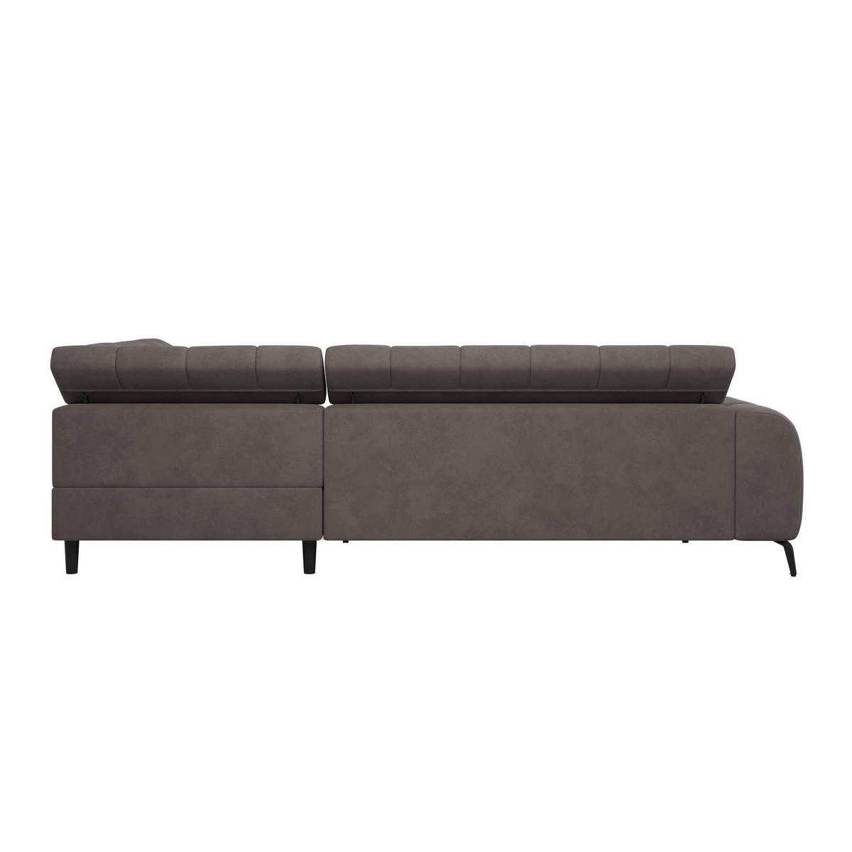 Ecksofa Volf rechts new graphitfarben, S: 261x203 cm - Dunkelgrau/Schwarz, Trend, Kunststoff/Textil (261/203cm)