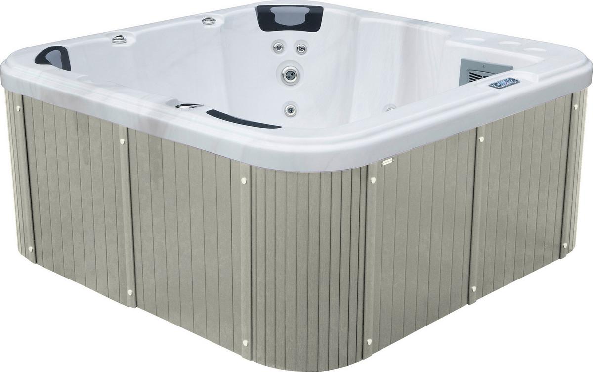 Whirlpool Acryl Rivoli 200x92x200 cm - Weiß/Grau, Design, Holz/Kunststoff (200/92/200cm)