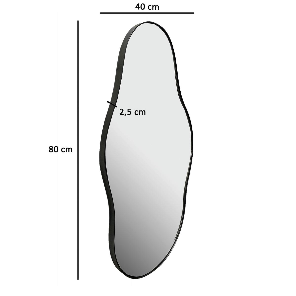 Wandspiegel Schwarz B: 40 Cm - Schwarz, Design, Glas/Metall (40/80/2,5cm) - MID.YOU