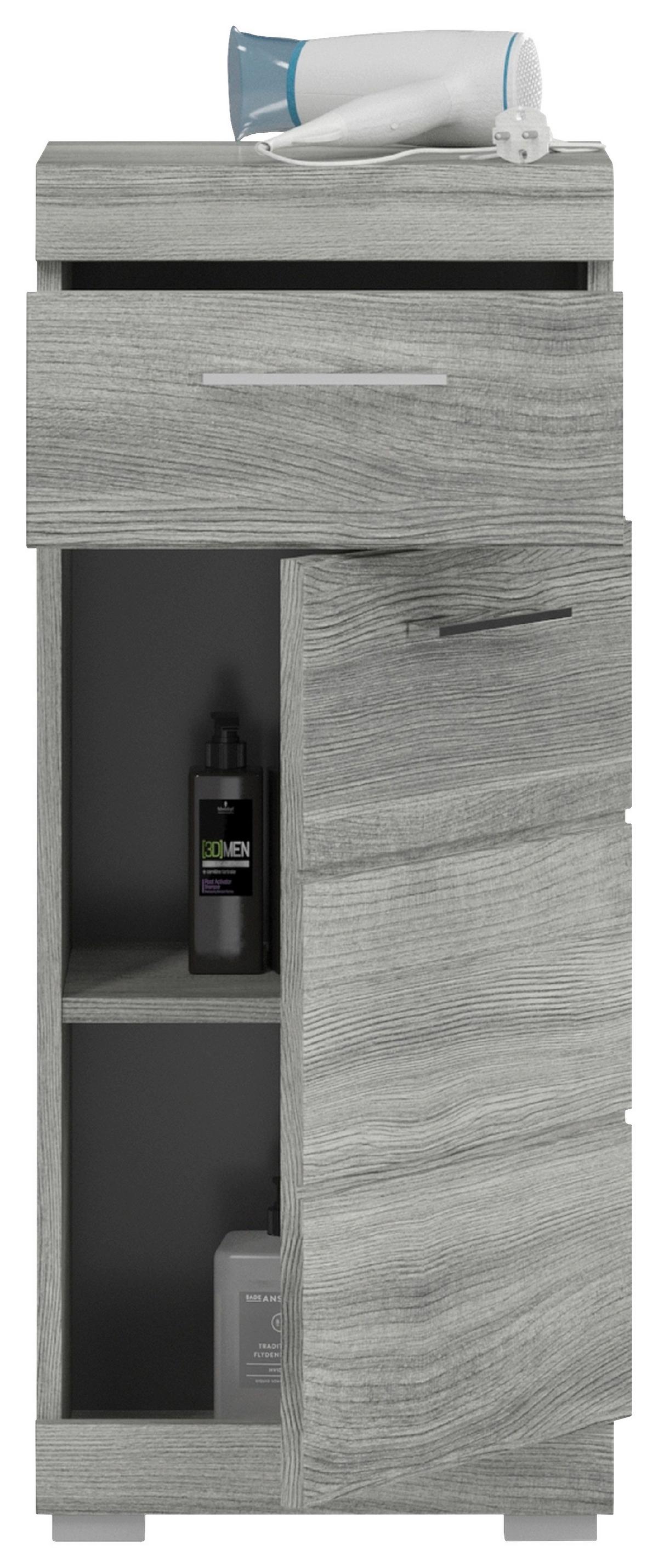 Badezimmer Unterschrank Soul Bxh 37x88 Cm - Silbereichenfarben, MODERN, Holzwerkstoff (37/88/31cm) - MID.YOU