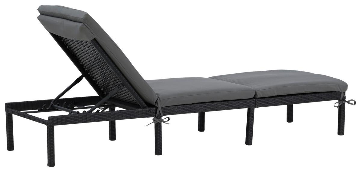 Sonnenliege Bilbao Kunststoffgeflecht - Schwarz, KONVENTIONELL, Kunststoff (59/84/198cm) - Gardenson