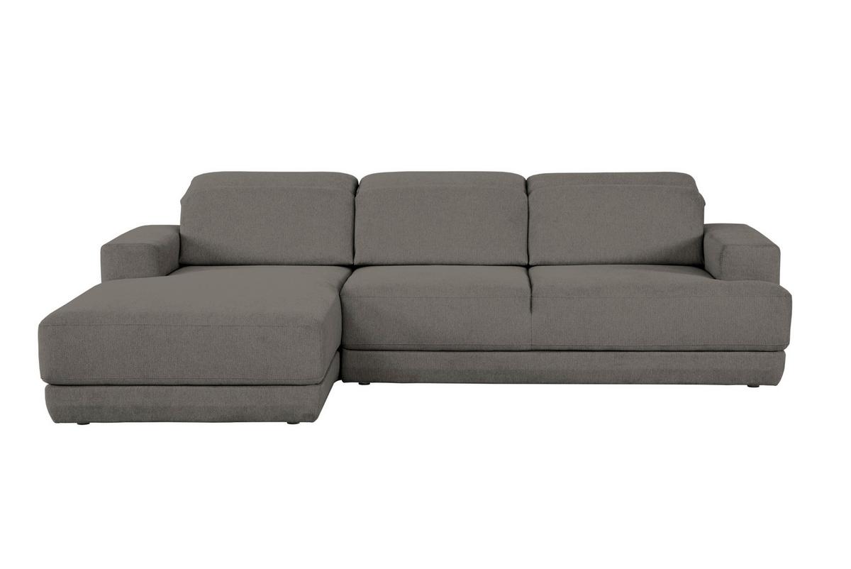 Ecksofa Frans Anthrazit S: 204 cm - Anthrazit/Schwarz, Design, Textil (204/293cm) - MID.YOU