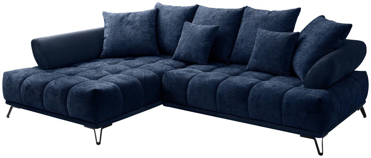 LARGO, ľavá, tmavomodrá, potreba šírky dverí 90 cm - čierna/tmavomodrá, Modern, kov/textil (184/262cm)