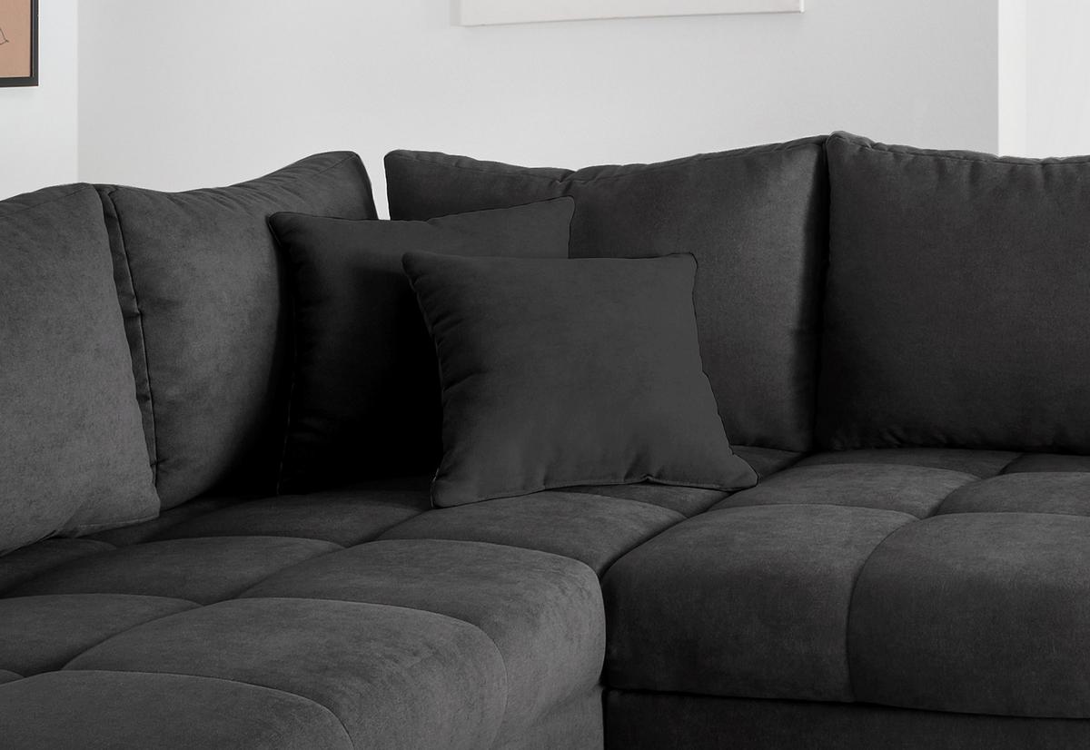 Eckschlafsofa Alvito Schwarz S: 202/298 cm - Silberfarben/Schwarz, Design, Textil (202/298cm) - MID.YOU
