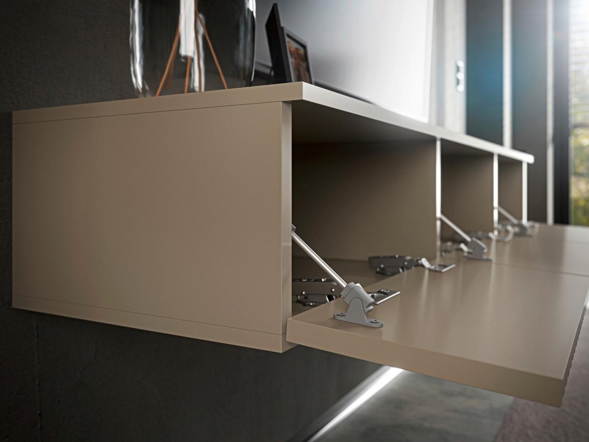 KOMODA POD TELEVIZI LANAI - kašmírová, Moderní, kompozitní dřevo (150/25/40cm)