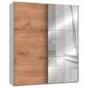 Schwebetürenschrank B: 200 Cm Level 36a Weiß/eiche Dekor - Eichefarben/Weiß, MODERN, Holzwerkstoff (200/236/65cm) - MID.YOU