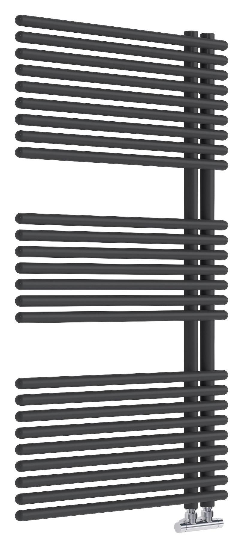 Handtuchheizkörper Wien BxL 60x113,2 cm gerade - Schwarz, Basics, Metall (60/113,2cm) - Sanotechnik