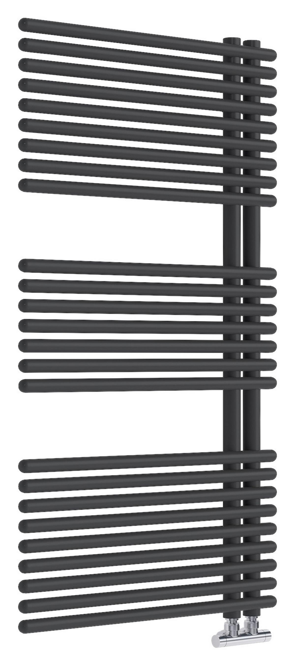 Handtuchheizkörper Wien BxL 60x113,2 cm Gerade - Schwarz, Basics, Metall (60/113,2cm) - Sanotechnik