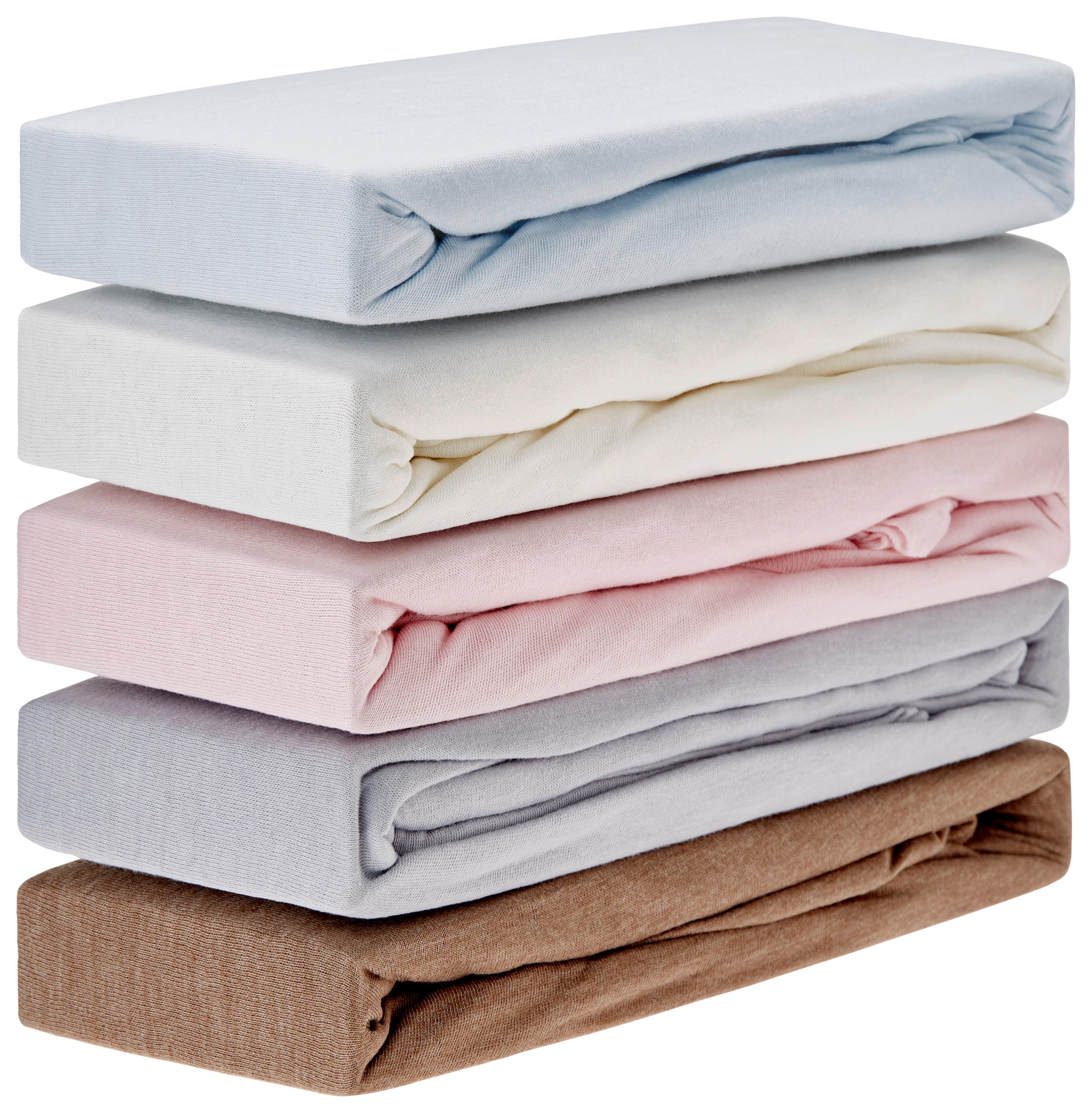 Spannleintuch Nathalie Grau 90x200 cm Baumwolle - Silberfarben/Grau, KONVENTIONELL, Textil (90/200cm) - Ondega