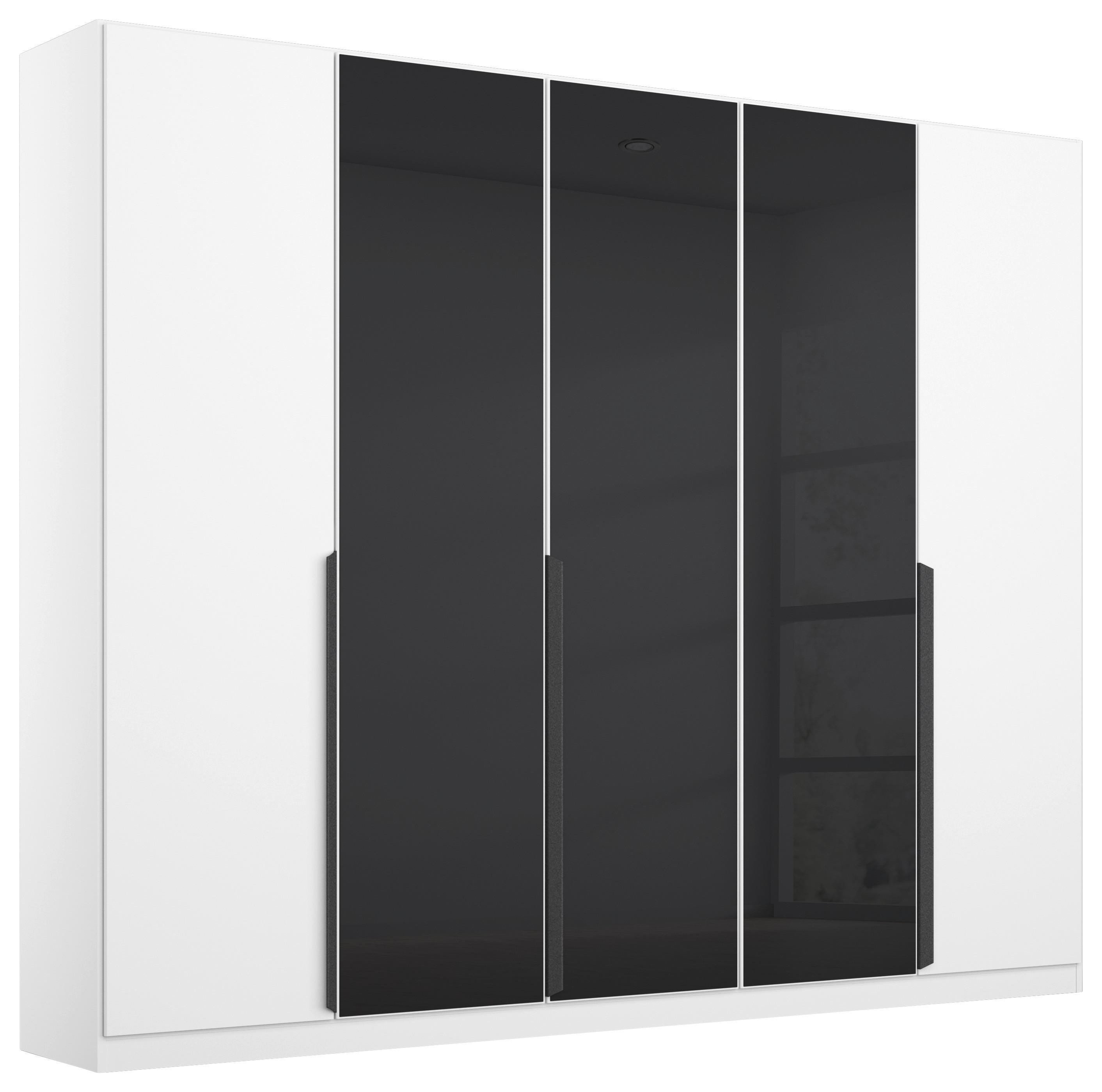 Drehtürenschrank Artemis B: 225 cm Anthrazit/Weiß - Anthrazit/Weiß, MODERN, Glas/Holzwerkstoff (225/210/54cm) - Rauch Möbel