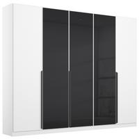 Drehtürenschrank Artemis B: 225 cm Anthrazit/Weiß - Anthrazit/Weiß, MODERN, Glas/Holzwerkstoff (225/210/54cm) - Rauch Möbel