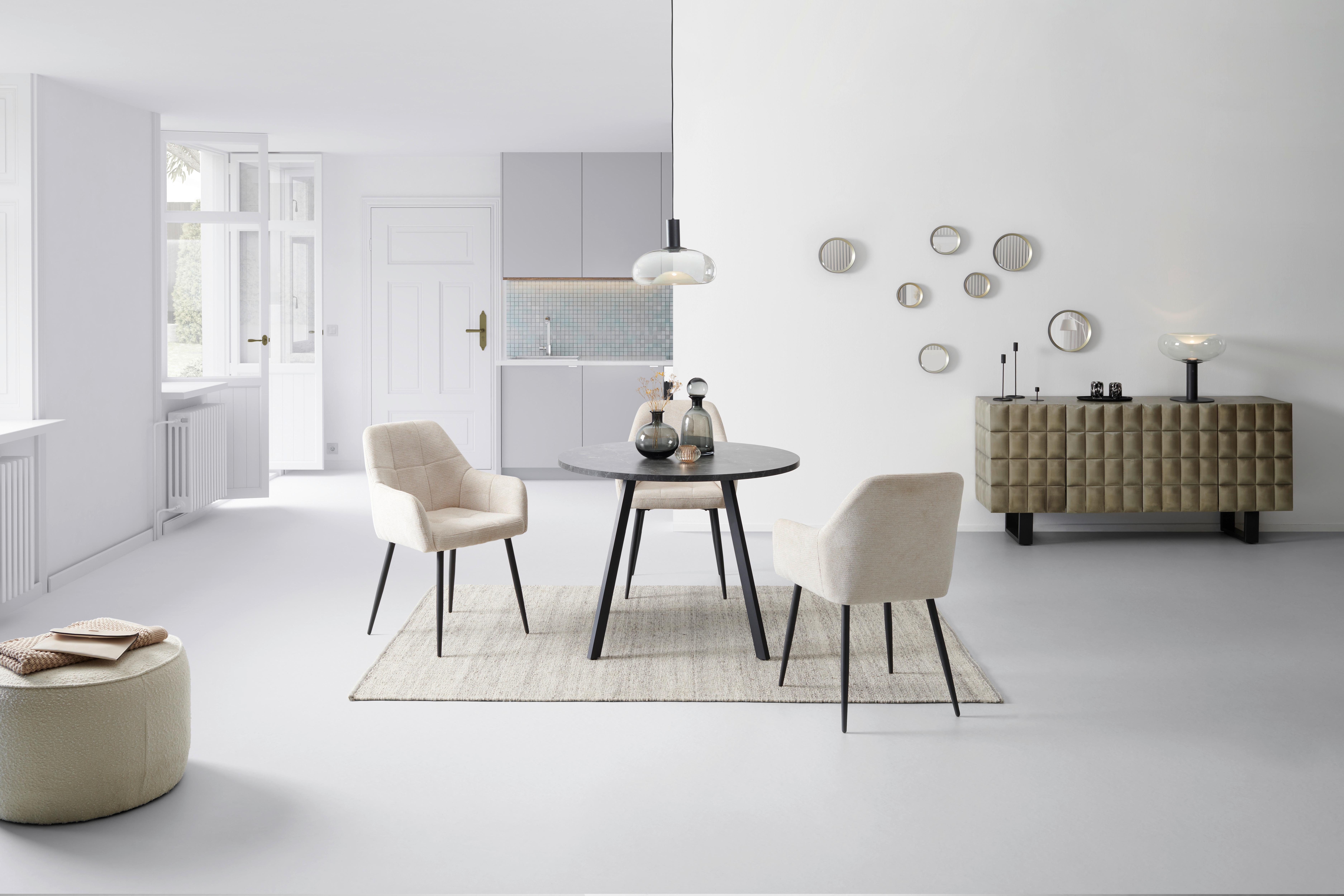 Esstisch Andre Melamin Schwarz, B: 100 Cm - Schwarz, KONVENTIONELL, Holzwerkstoff/Metall (100/76/100cm) - B&B Italia