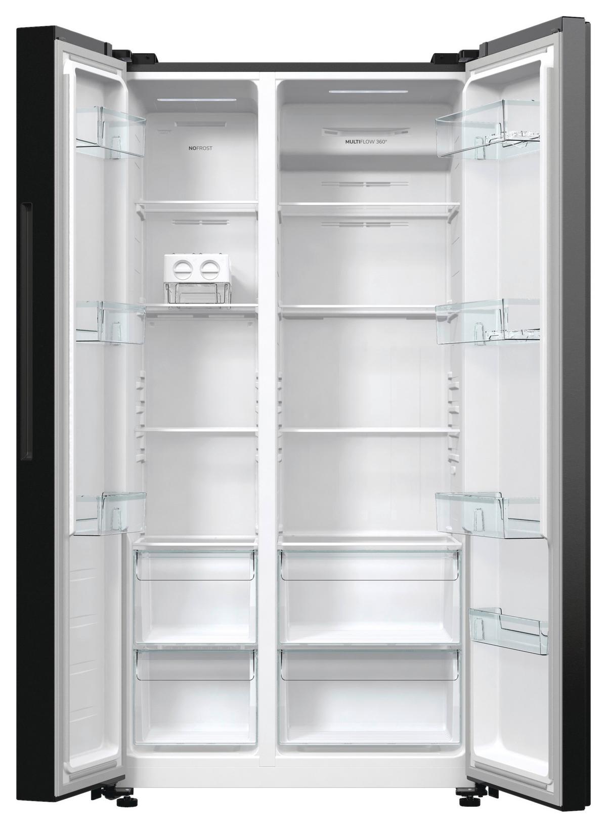 Side-by-side Nrr9185eabxl Advanced - Schwarz, MODERN, Glas/Kunststoff (91,5/178,6/67cm) - Gorenje
