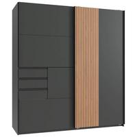 Schwebetürenschrank 180 cm Coburg Graphit/Eiche Dekor - Graphitfarben/Eiche Artisan, MODERN, Holzwerkstoff (180/198/65cm) - MID.YOU
